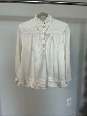 Horses Atelier Cream Button-Front  Blouse